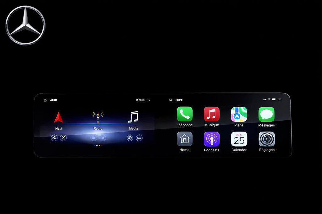 Double Ecran 12.3+12.3 Pouces Mercedes multimédia CarPlay & Android Auto – Classe C/GLC
