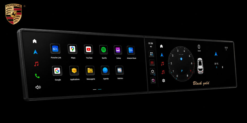 Double Ecran 12.3+12.3 Pouces CarPlay & Android Auto - Porsche Macan